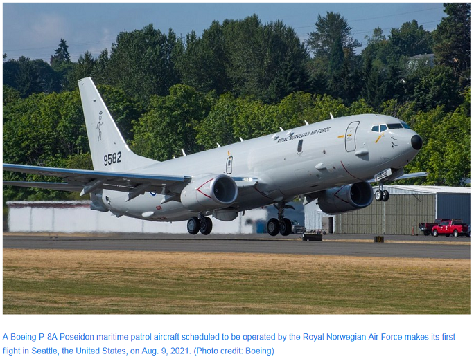 2021-11-21__ Norvegia. Boeing consegna il primo P-8A Poseidon, maritime patrol aircraft. 001